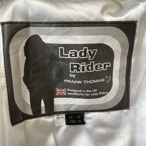 Lady Rider by Frank Thomas leather padded motorcycle armored Jacket - Picture 6 of 11